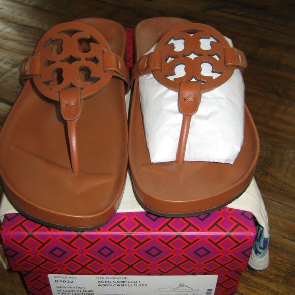 Tory Burch Miller Cloud NEW NEVER WORN. Size 8.5 - Aged Camello. - Picture 7 of 7